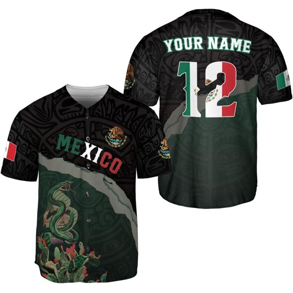 Mostprints Custom Mexico Baseball Jerseys Mexican Eagle & Flag Shirt for Teams, Mexico Shirts for Men & Women Size S-5XL (S)