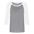 thumbnail image 5 of Pxiakgy Womens Tops 3/4 Sleeve Shirts Round Neck Loose Casual Tshirts Color Block Summer Tees Women's 3/4 Shoulder Sleeve Color Blocked T Shirt Top Light Ashy Xl, 5 of 5