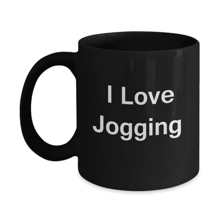 

I Love Jogging Coffee Black Mug - Porcelain Black Funny Coffee Mug Best Office Tea Mug & Coffee Cup Gifts 11 oz