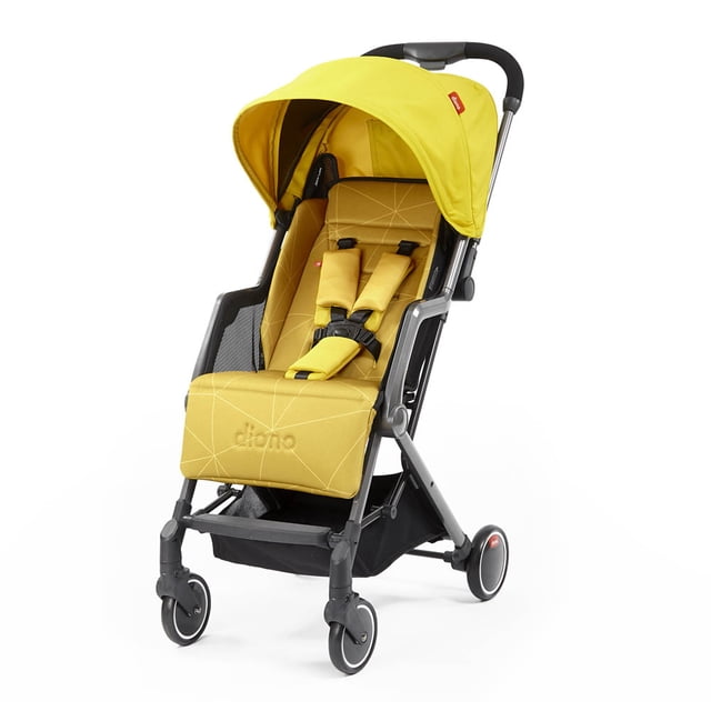 Diono Traverze Super Compact Stroller - Yellow Sulphur Linear with Carbon Chassis
