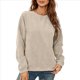thumbnail image 2 of Sudadera Holgada de con Cuello Redondo para Mujer, Larga, Hombros Caídos, Estilo Casual, , para Otoño Albaricoque XL, 2 of 9