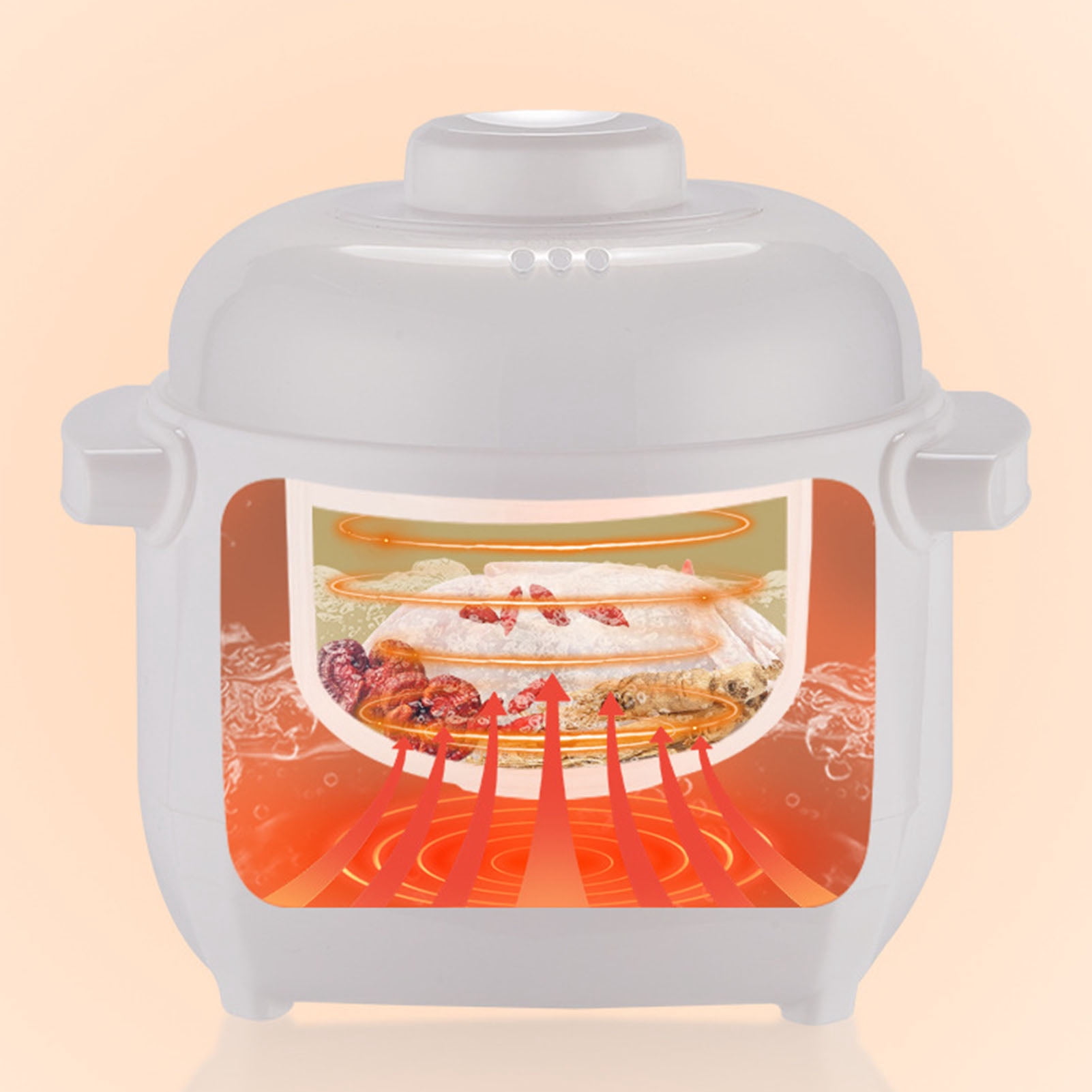 Electric Stew Pot 1L 200W Ceramic Liner Versatile Electric Stew Cooker For Porridge Rice Soup