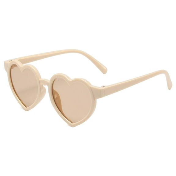 Heart Girls Kids Sunglasses Bridge Width 11mm for Baby girl and boy Durable Cute Beige