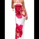 thumbnail image 3 of Vestido Floral Ajustado para Mujer, Verano 2025, Sin Tirantes, Tubo, Informal, Formal, Cóctel, , con Bufanda Rosa Roja S, 3 of 7