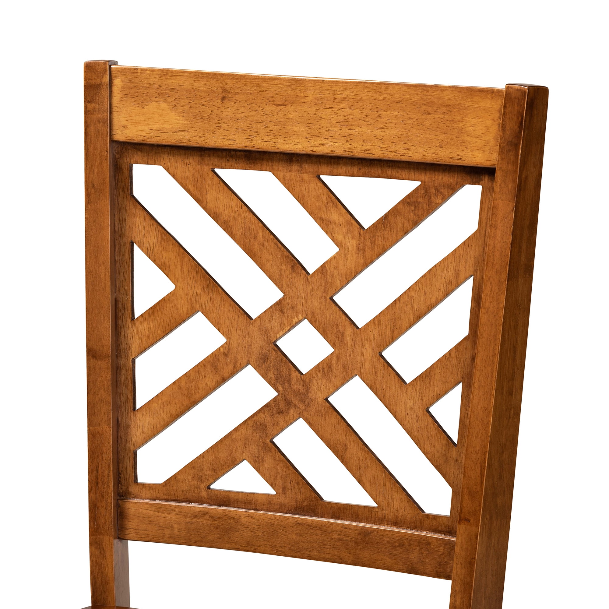 Baxton Studio Caron Dining Chair, Set of 2, Walnut Brown