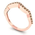 thumbnail image 2 of 0.2 ct Brilliant Round Cut Simulated Champagne 14k Rose Gold Stackable Band SZ 11, 2 of 6