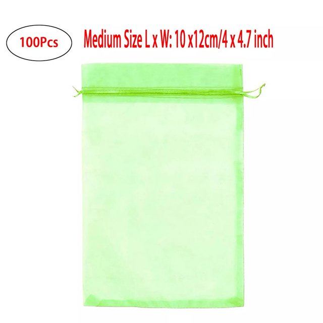 100Pcs Grape Protection Bags With Drawstring Fruit Protection Mesh Bag Protective Pouches For Strawberry Organza Gifts Bags M