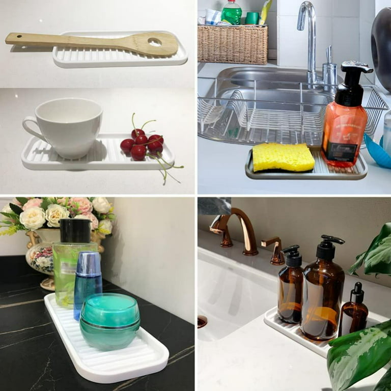 WNG Silicone Sponge Holder Kitchen Sink Organizer Tray Dish Caddy Soap  Dispenser Scrubber Spoon Holder Dishwashing Accessories