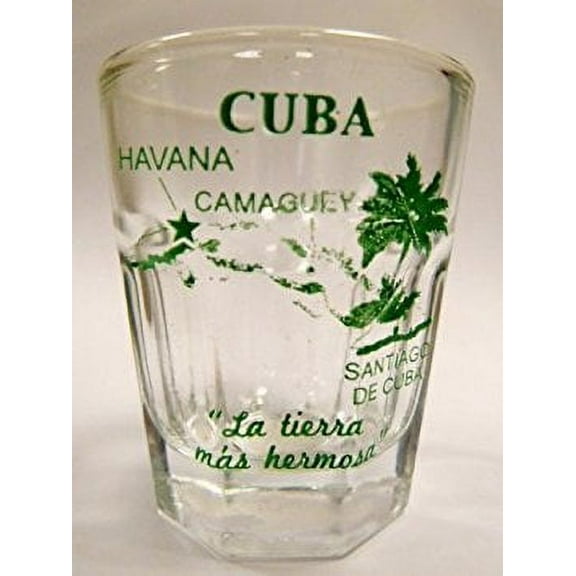 cuba vintage map outline shot glass