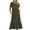 Green, variant on Womens Dresses Summer Trendy Loose Fit Pockets Ruffled Smocked Flowy Tiered Dress Solid Sun Dress Short Sleeve Crew Neck Pleated Dress for Lady Midi Dress Stretchy Dress Green