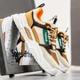 thumbnail image 5 of Men'S Breathable Mesh Sneakers with Thick Cushioned Sole - White & Green Low-Top Casual Shoes, Lace-Up Design Casual Attire, Stylish Laceup Shoes & for Summer Streetwear, Outdoor   Modern Sneakers, 5 of 9