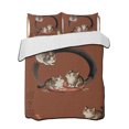 thumbnail image 2 of Brown Red Cute Cat Twin XL Size Down Alternative Comforter, Lightweight Comforter Quilt Bedding Set with Pillow Shams Modern Art All Seasons Bed Comforter Duvet Insert 68"x98", 2 of 7