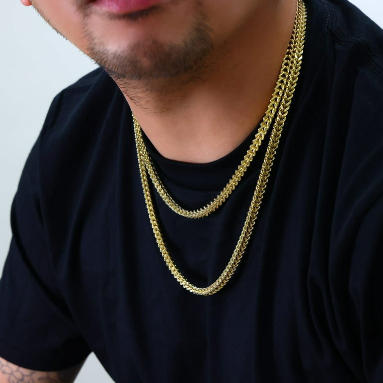 Nuragold 10k Real Yellow Gold Franco Square 6mm Box Chain Wheat