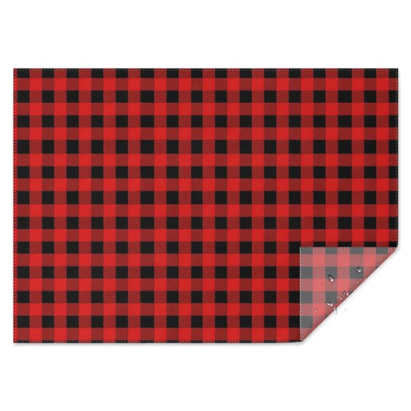 Red Black Plaid Checkered Pattern Rectangle Tablecloth 60"x84",Waterproof Polyester Rectangle Table Cloth, Wipeable Spillproof Polyester Tablecloth for Dining, Camping, Indoor and Outdoor