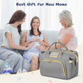 thumbnail image 7 of Diaper Bag Tote, Multifunctional Baby Changing Bag with Insulated Milk Bottle Pockets, Large Capacity Travel Backpack W/ USB Charging Port & Stroller Straps, Portable Newborn Baby Bags(Gray), 7 of 7