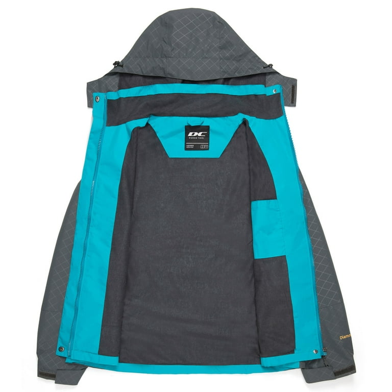 Diamond Candy Womens Rain Jacket Waterproof Coat with Hood Windproof  Lightweight Hiking Jackets 