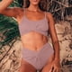 thumbnail image 2 of Traje de baño de dos piezas con tirantes cómodos y sin espalda con bloques de color para mujer OAVQHLG3B Store lin121212, 2 of 4