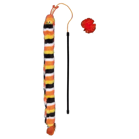 Vibrant Life Halloween Teaser Wand and Crinkle Ball Cat Toy Set, Orange and Black