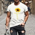 thumbnail image 2 of KIHOUT Men's Shirts Cotton Blend Short Sleeve Crew Neck Tees, Sunflower Graphic T Shirts Casual Workout Sports Tops Blosue for Men, 2 of 5