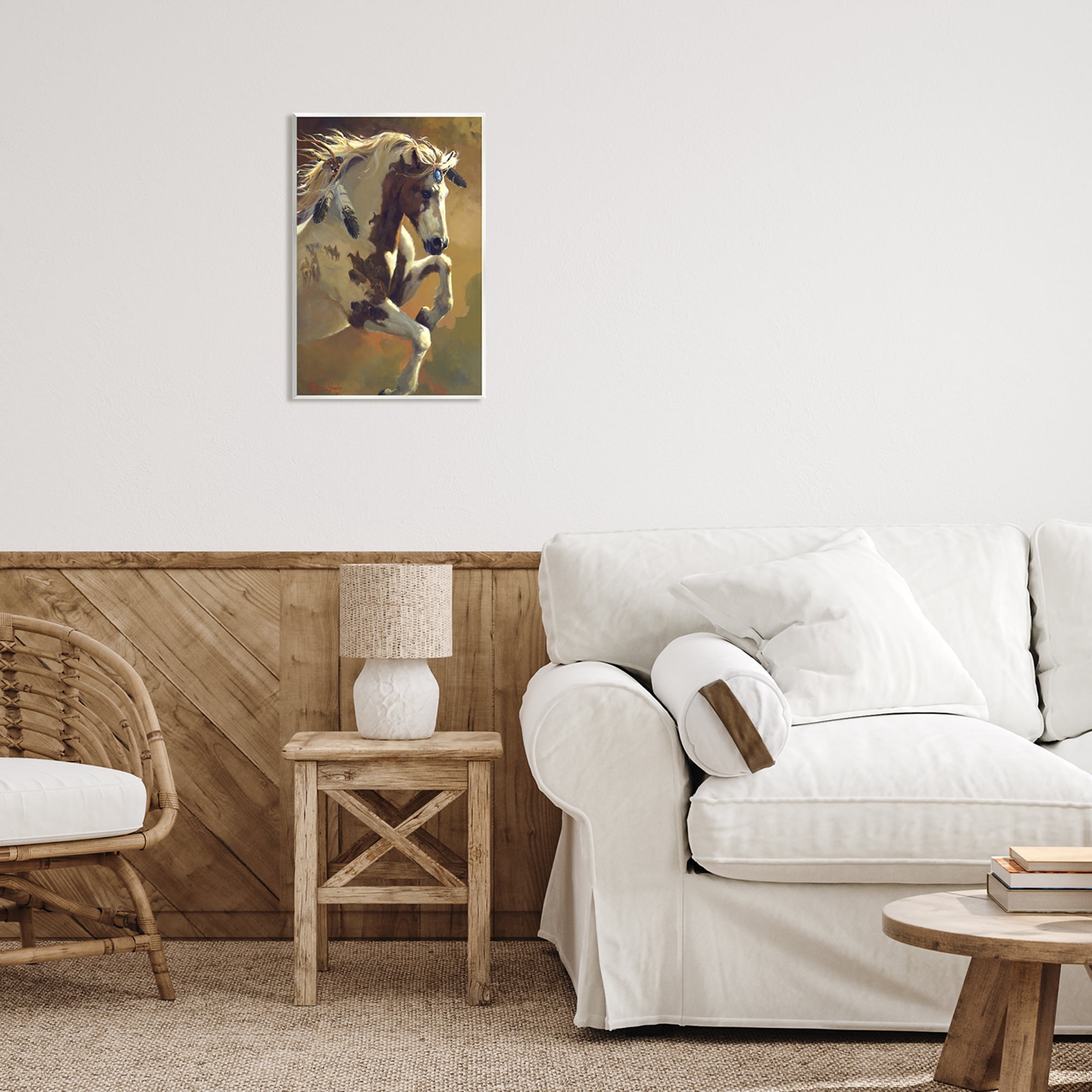 Stupell Industries Jumping Horse Painting Animals & Insects Painting Unframed Art Print Wall Art, 13 x 19