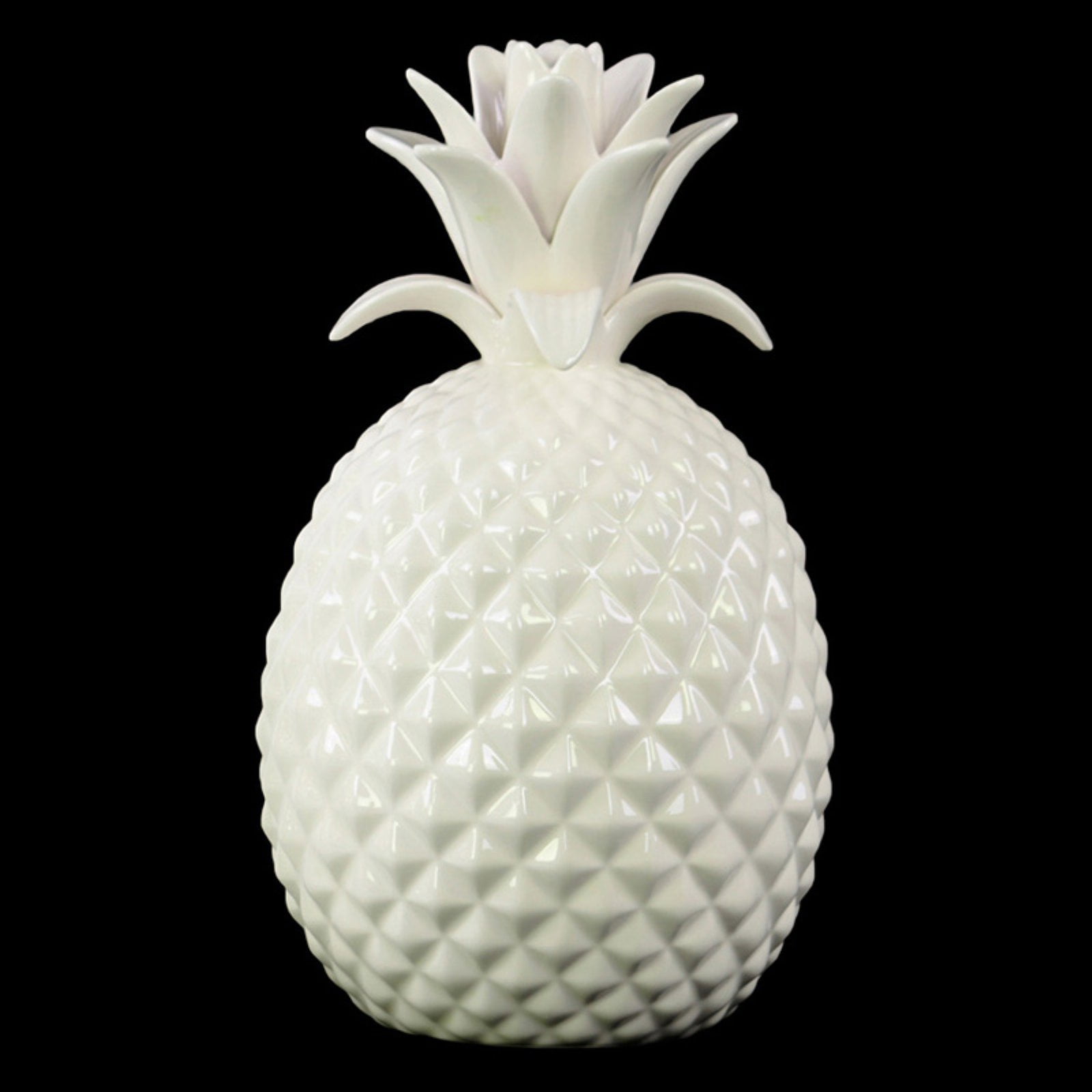 Urban trends collection porcelain pineapple decor figurine, gloss