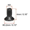 thumbnail image 3 of Uxcell M2 x 4mm/0.16" Tornillo de fijación Phillips recubierto de zinc negro 150 paquetes, 3 of 5