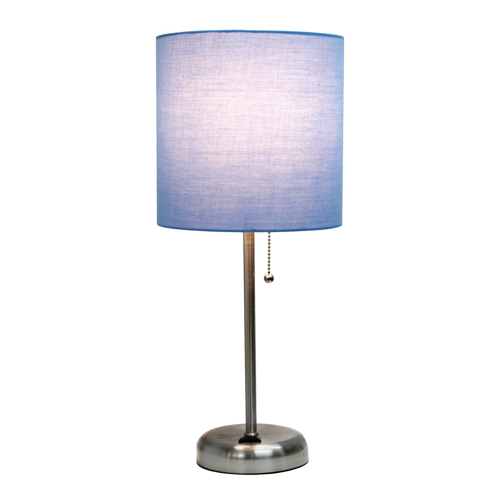 LimeLights Stick Lamp with Charging Outlet and Fabric Shade - Brushed Steel - image 5 of 11