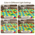 thumbnail image 7 of ODIKA 8'x10' Washable Area Rug Durable, Non-Slip Block Hopscotch Retro Storybook Rainbow Playful Interlocking Grid with Crisp Edges for Living Room, Under Sectional, Family, 7 of 7