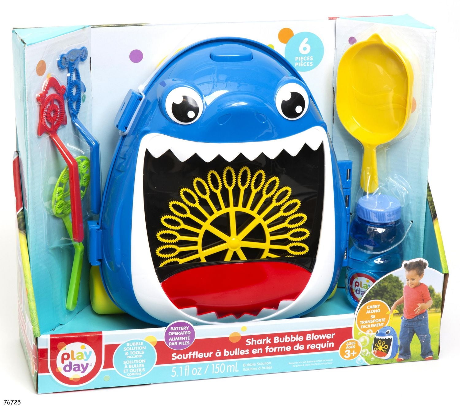 SUITCASE BUBBLE MACHINE, 6 piece set, ages 3+