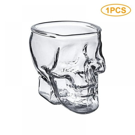 

Skull Face Beer Mug Drinking Glasses Set of 1 Heavy Base Funny Entertainment Glassware for Water Juice and Halloween Decorations Beverage Gifts
