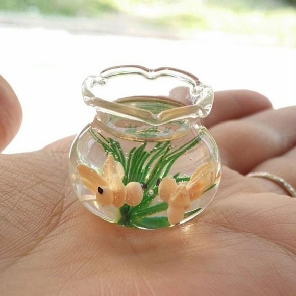 Hxlamzoo Kids Toys Mini Decor Resin Miniature Fish Tank Accessory Toy for 1/6 1/12 Dollhouse Cleve Toys Clearance Sale