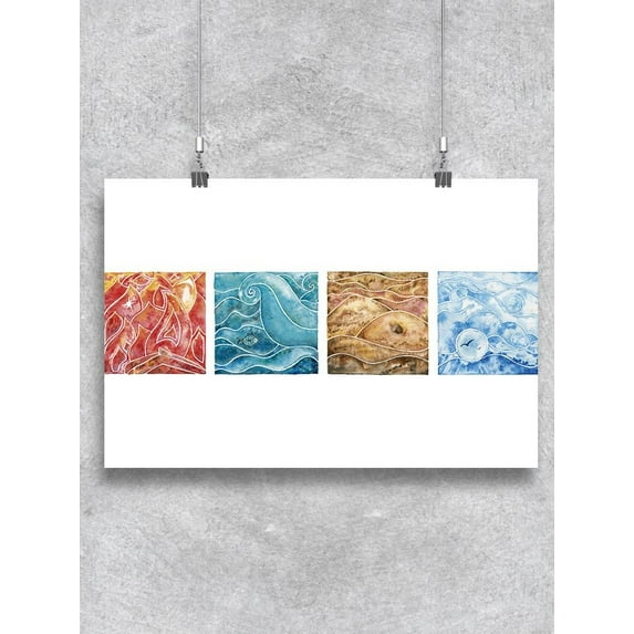 Fire, Water, Air And Earth Poster -Image by Shutterstock
