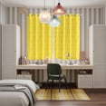 thumbnail image 6 of Curtains 84 Inches Long 2 Panels, Yellow Morocco Grommets Window Treatment Curtain, Geometric Leaf Diamond Lattice Abstract Thermal Curtains Drapes for Living Room/Bathroom, 6 of 9