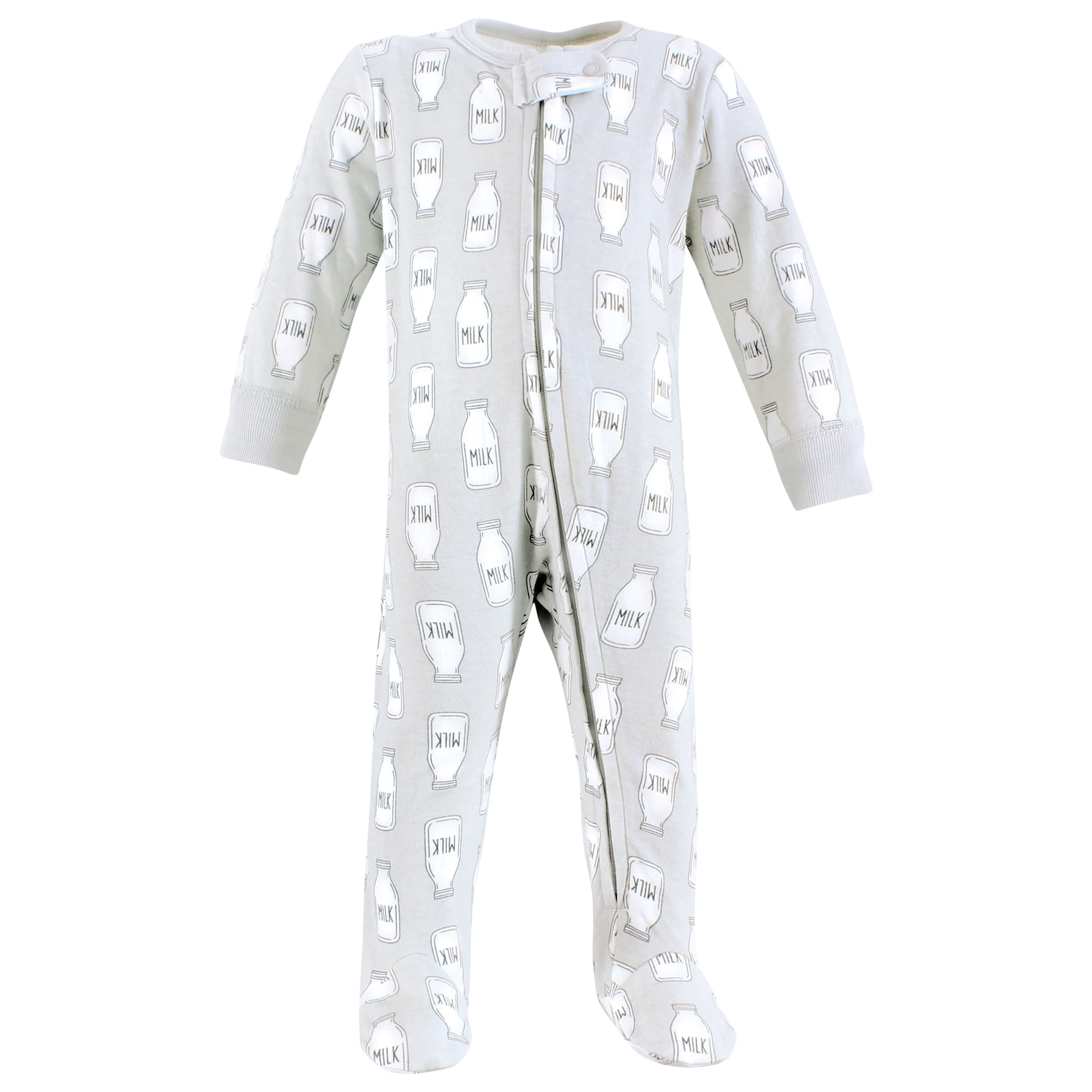 Hudson Baby Unisex Baby Cotton Sleep and Play, Mint Gray Milk And Cookies, 6-9 Months