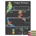 thumbnail image 1 of Cohas Tropical Bird Theme Birthday Milestone Chalkboard, 15 by 20 inches, 3 Bright Markers, 1 of 6
