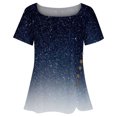 thumbnail image 4 of Dyegold Summer Tops for Women 2023, Womens Summer Dressy Casual Tops Square Neck Side Split Button Blouse Loose Flowy Ombre Floral Print Tunic Henley Shirt, 4 of 5