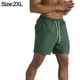 thumbnail image 2 of Pantalones de playa para hombre, pantalones cortos de verano, pantalones de natación de aguas termales, pantalones cuartos, pantalones deportivos casuales de doble tamaño (verde oscuro), 2 of 6