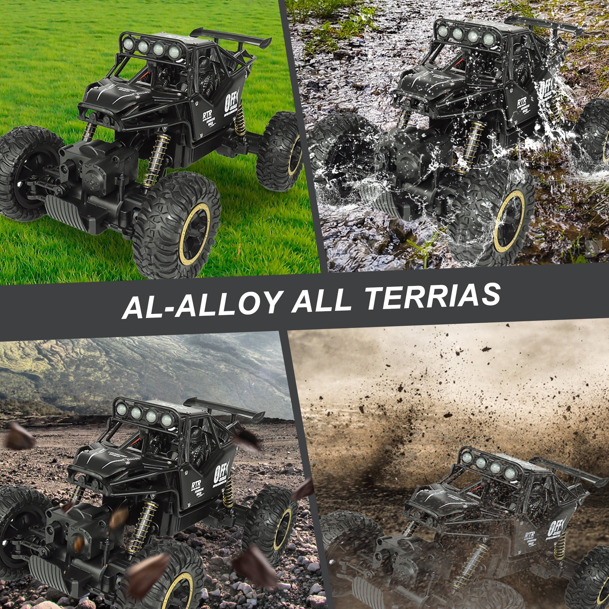 Yexmas 1:16 RC Cars Remote Control Car 4WD Monster Truck 2.4 GHz Hand Controlled RC Car for Adult