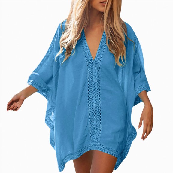 NIEWTR Womens Bikini Cover Up Dress Loose Bathing Suit Swimsuit Coverup Beachwear for Summer(Mint Green,One Size)