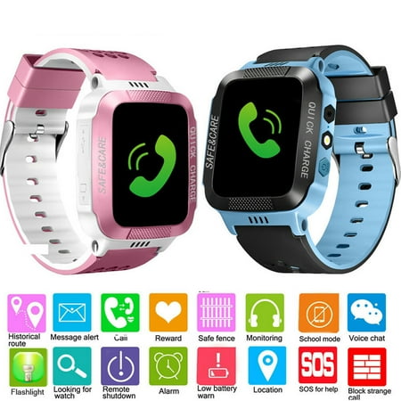 Kid Smart Watch 1.44Inch Waterproof Safe Anti-Lost Monitor Locator Color Screen Tracking Bracelet Touch Screen with (Best Smartwatch For Health Tracking)