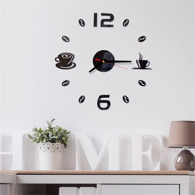 uhnmki 3D DIY Roman Numbers Acrylic Mirror Wall Sticker Clock Home Decor Mural Decals