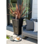 Veradek Brixton Tall 28 Plastic Planter 2-Pack Black
