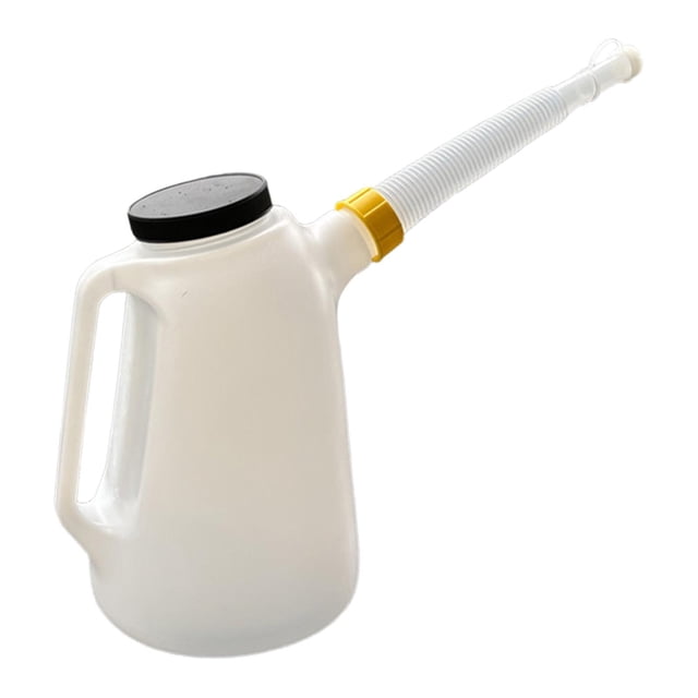 Fiocias Oil Jug with Long Spout Car Sturdy with Scale Practical Engine Oil Dispenser 5L