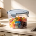 thumbnail image 5 of JHyouerji Clear Plastic Storage Canister Gray Stackable Dry Food Container Jar for Pantry Grains Nuts Cereals Snacks and Kitchen Organization, 5 of 6
