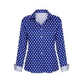 thumbnail image 4 of Veste en Jean Imprimée pour Femmes, Cardigan Décontracté à Manches Longues et Coupe Ample avec Boutons devant et Col à Revers, 4 of 5
