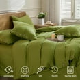 thumbnail image 4 of Cotton Duvet Cover Queen Size Pinstriped Comforter Cover with Button Washed Cotton Breathable Soft Solid Bedding Set Duvet Cover ×in & Pillowcases (NO Comforter), 4 of 9