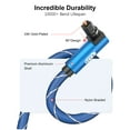 thumbnail image 2 of EMK 90 Degree Optical Audio Cable(5ft/1.5m) Nylon Braided Digital SPDIF Audio Optical Cable[360 Degree Rotatable,Super Practical] Toslink Cable for Sound Bar, TV, PS4, Xbox, 2 of 7