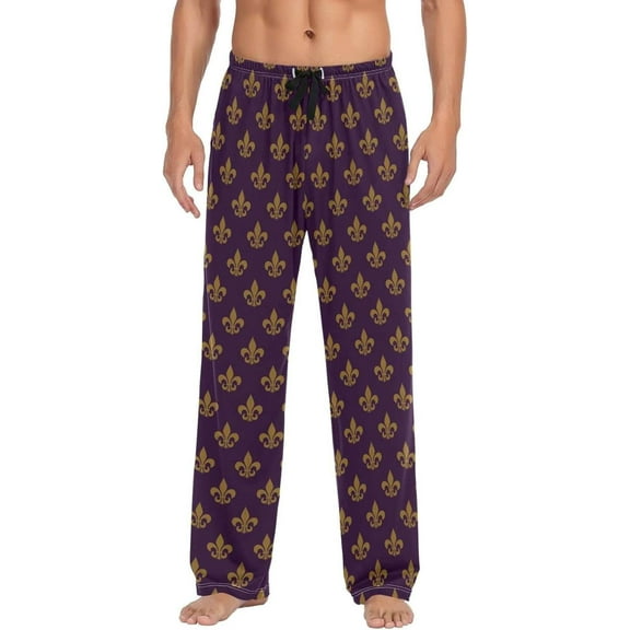 GZHJMY Mardi Gras Pajama Pants for Men, Lounge Pants Lightweight Men Pajama Bottoms with Drawstring Pockets, Christmas New Year Birthday Gifts, Large