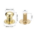 thumbnail image 2 of 6mm Ball Head Stud Rivets Screw Back, 15Pack Round Head Button Nipple Rivet, Light Golden, 2 of 6