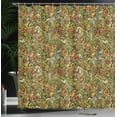 thumbnail image 4 of Ambesonne Summer Shower Curtain, Marine and Floral Motifs, 69"Wx75"L, Dark Cocoa and Multicolor, 4 of 5